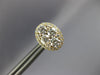 ESTATE 1.09CT DIAMOND 18KT YELLOW GOLD CLUSTER INVISIBLE OVAL HALO STUD EARRINGS