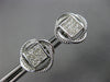 LARGE .59CT DIAMOND 14KT WHITE GOLD 3D PRINCESS INVISIBLE FLOWER STUD EARRINGS