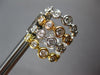 LARGE 1.98CT DIAMOND 18KT TRI COLOR GOLD MULTI ROW HUGGIE HOOP HANGING EARRINGS