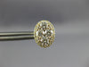ESTATE 1.09CT DIAMOND 18KT YELLOW GOLD CLUSTER INVISIBLE OVAL HALO STUD EARRINGS