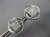 LARGE .59CT DIAMOND 14KT WHITE GOLD 3D PRINCESS INVISIBLE FLOWER STUD EARRINGS