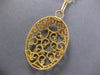 LARGE .52CT DIAMOND 14KT YELLOW GOLD OPEN FILIGREE MULTI HEART OVAL LOVE PENDANT