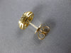 ESTATE 1.09CT DIAMOND 18KT YELLOW GOLD CLUSTER INVISIBLE OVAL HALO STUD EARRINGS
