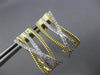 LARGE .89CT DIAMOND 14KT 2 TONE GOLD 3D MULTI ROW WAVE UMBRELLA HANGING EARRINGS