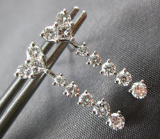 ESTATE .64CT DIAMOND 18KT WHITE GOLD 3D CLASSIC HEART JOURNEY HANGING EARRINGS