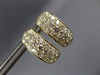 ESTATE WIDE 1.37CT DIAMOND 18K YELLOW GOLD 3D 3 ROW PAVE HUGGIE HANGING EARRINGS