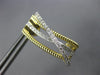 LARGE .89CT DIAMOND 14KT 2 TONE GOLD 3D MULTI ROW WAVE UMBRELLA HANGING EARRINGS