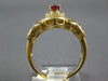 .79CT DIAMOND & AAA RUBY 14KT YELLOW GOLD OVAL & ROUND FLOWER FILIGREE FUN RING