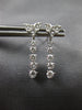 ESTATE .64CT DIAMOND 18KT WHITE GOLD 3D CLASSIC HEART JOURNEY HANGING EARRINGS