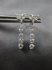 ESTATE .64CT DIAMOND 18KT WHITE GOLD 3D CLASSIC HEART JOURNEY HANGING EARRINGS