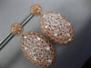 LARGE .3CT DIAMOND 14KT WHITE & ROSE GOLD 3D OVAL ETOILE WOOVEN HANGING EARRINGS