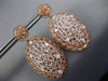 LARGE .3CT DIAMOND 14KT WHITE & ROSE GOLD 3D OVAL ETOILE WOOVEN HANGING EARRINGS