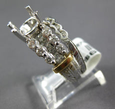 1.31CT DIAMOND 14KT 2 TONE GOLD ROUND & PRINCESS SEMI MOUNT ENGAGEMENT RING SET