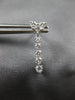 ESTATE .64CT DIAMOND 18KT WHITE GOLD 3D CLASSIC HEART JOURNEY HANGING EARRINGS