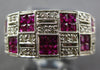 WIDE 1.65CT DIAMOND & RUBY 14KT WHITE GOLD PRINCESS INVISIBLE MULTI SQUARE RING