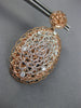 LARGE .3CT DIAMOND 14KT WHITE & ROSE GOLD 3D OVAL ETOILE WOOVEN HANGING EARRINGS