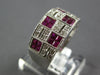 WIDE 1.65CT DIAMOND & RUBY 14KT WHITE GOLD PRINCESS INVISIBLE MULTI SQUARE RING