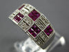 WIDE 1.65CT DIAMOND & RUBY 14KT WHITE GOLD PRINCESS INVISIBLE MULTI SQUARE RING