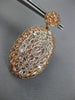 LARGE .3CT DIAMOND 14KT WHITE & ROSE GOLD 3D OVAL ETOILE WOOVEN HANGING EARRINGS