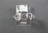 ANTIQUE .10CT OLD MINE DIAMOND 14KT WHITE GOLD 3D FILIGREE ENGAGEMENT RING #1571