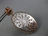 LARGE .3CT DIAMOND 14KT WHITE & ROSE GOLD 3D OVAL ETOILE WOOVEN HANGING EARRINGS