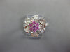 1.08CT DIAMOND & AAA PINK SAPPHIRE 18KT WHITE GOLD ROUND & BAGUETTE FLOWER RING