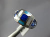 1.38CT DIAMOND & AAA TANZANITE 14KT WHITE GOLD MOTHER OF PEARL & TURQUOISE RING