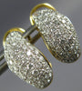 WIDE .76CT DIAMOND 18KT YELLOW GOLD 3D MULTI ROW LEAF CLIP ON HANGING EARRINGS