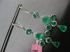 LARGE 7.95CT DIAMOND & AAA EMERALD 18KT WHITE GOLD 3D LEVERBACK HANGING EARRINGS