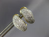 WIDE .76CT DIAMOND 18KT YELLOW GOLD 3D MULTI ROW LEAF CLIP ON HANGING EARRINGS
