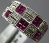 WIDE 1.65CT DIAMOND & RUBY 14KT WHITE GOLD PRINCESS INVISIBLE MULTI SQUARE RING
