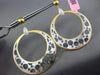 LARGE .60CT DIAMOND 14KT 2 TONE GOLD MALE & FEMALE SIDEWAY HOOP HANGING EARRINGS