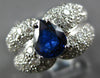 WIDE 2.33CT DIAMOND & AAA SAPPHIRE 18KT WHITE GOLD 3D PEAR SHAPE ENGAGEMENT RING