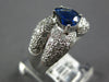 WIDE 2.33CT DIAMOND & AAA SAPPHIRE 18KT WHITE GOLD 3D PEAR SHAPE ENGAGEMENT RING