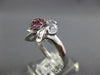 1.08CT DIAMOND & AAA PINK SAPPHIRE 18KT WHITE GOLD ROUND & BAGUETTE FLOWER RING