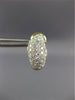 WIDE .76CT DIAMOND 18KT YELLOW GOLD 3D MULTI ROW LEAF CLIP ON HANGING EARRINGS