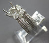 ESTATE 1.43CT DIAMOND 14KT WHITE GOLD 3D 3 STONE SEMI MOUNT ENGAGEMENT RING SET