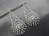 ESTATE LARGE 4.18CT DIAMOND 14KT WHITE GOLD 3D FLOWER SNOWFLAKE HANGING EARRINGS
