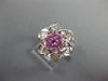 1.08CT DIAMOND & AAA PINK SAPPHIRE 18KT WHITE GOLD ROUND & BAGUETTE FLOWER RING