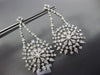 ESTATE LARGE 4.18CT DIAMOND 14KT WHITE GOLD 3D FLOWER SNOWFLAKE HANGING EARRINGS