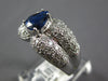 WIDE 2.33CT DIAMOND & AAA SAPPHIRE 18KT WHITE GOLD 3D PEAR SHAPE ENGAGEMENT RING