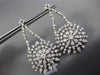 ESTATE LARGE 4.18CT DIAMOND 14KT WHITE GOLD 3D FLOWER SNOWFLAKE HANGING EARRINGS