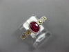 1.04CT DIAMOND & AAA RUBY & YELLOW SAPPHIRE 14KT WHITE GOLD FILIGREE BEZEL RING