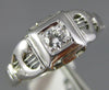 ANTIQUE .10CT OLD MINE DIAMOND 14KT WHITE GOLD 3D FILIGREE ENGAGEMENT RING #1571