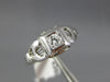 ANTIQUE .10CT OLD MINE DIAMOND 14KT WHITE GOLD 3D FILIGREE ENGAGEMENT RING #1571