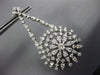 ESTATE LARGE 4.18CT DIAMOND 14KT WHITE GOLD 3D FLOWER SNOWFLAKE HANGING EARRINGS