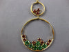 LARGE 4.77CT DIAMOND & AAA GARNET 18KT YELLOW GOLD CIRCULAR FUN FLOATING PENDANT