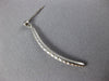ESTATE .76CT DIAMOND 18KT WHITE GOLD 3D BAR BEZEL FUN HANGING EARRINGS