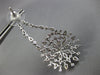 ESTATE LARGE 4.18CT DIAMOND 14KT WHITE GOLD 3D FLOWER SNOWFLAKE HANGING EARRINGS