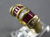 WIDE 1.48CT DIAMOND & AAA RUBY 14KT YELLOW GOLD BAGUETTE MULTI ROW CHANNEL RING